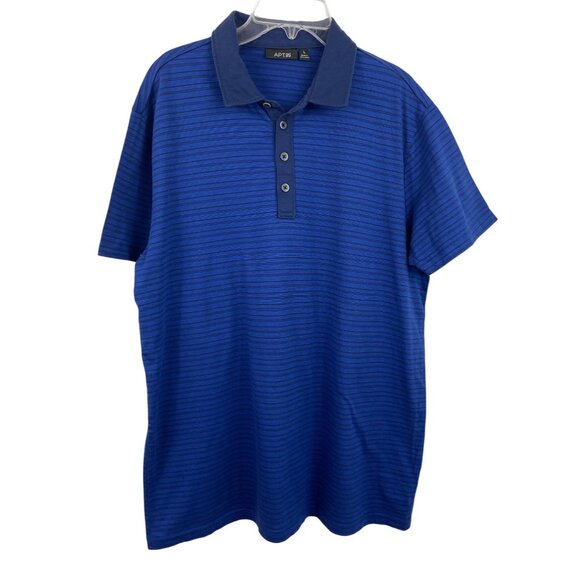 Apt. 9 Other - Apt. 9 Mens Size Large Blue/Black Striped Short Sleeve Polo Shirt